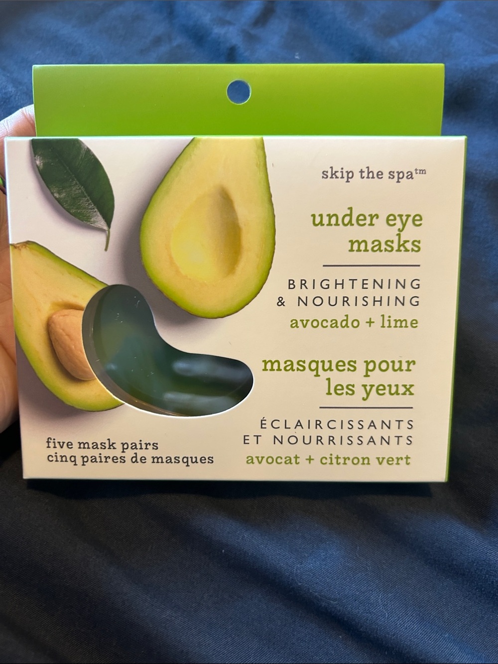 Skip the Spa Under Eye Masks Avocado + Lime Brightening Under Eye Masks - 5 pair